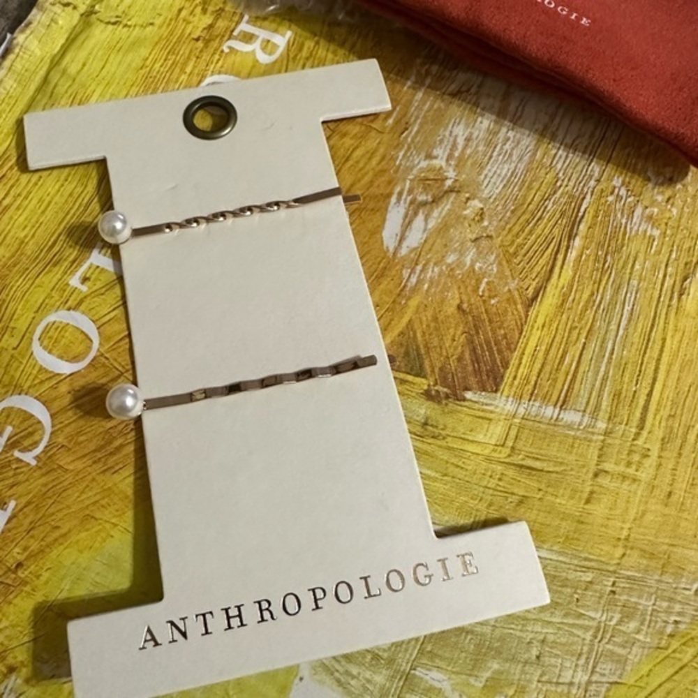 Anthropologie Marcus Adler Pearl Bobby Pins set 2